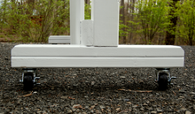 Load image into Gallery viewer, Wheel view of the 6 ft Free-standing Wooden Driveway Gate with Lockable Wheels